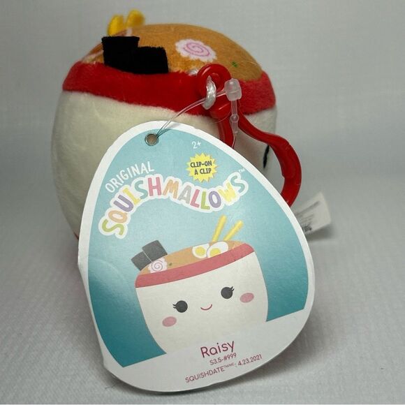 NWT Squishmallows 3.5" Raisy the Ramen Clip-On Keychain - Picture 5 of 5